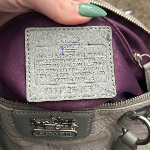 Coach Gray Metallic handbag - Picture 4 of 7